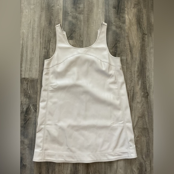 By Anthropologie Pilcro Faux-Leather Scoop-Neck Shift Mini Dress size 14 new nwt - Picture 4 of 6